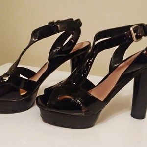 Vince Cumato Black Patent Heels